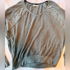 We The Free Textured Knit Top in Green - Size L